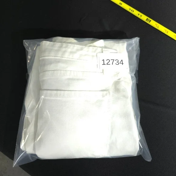 MONFRERE Jeans Womens 32 White Denim Straight Leg Blanc Wash Premium Designer - Picture 13 of 13